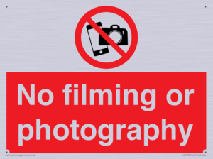 No filming or photography